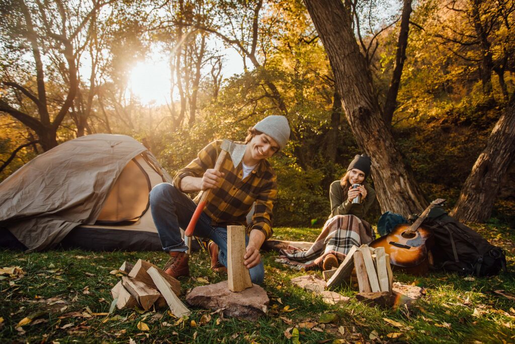 A-couple-enjoying-camping