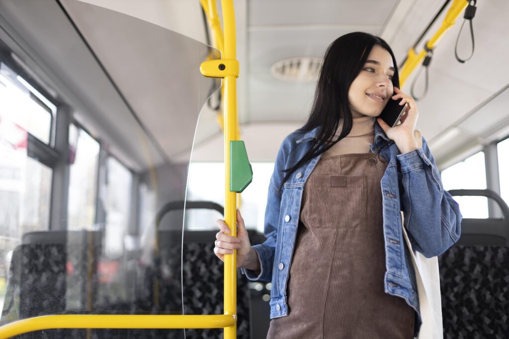 women-attending-her-call-in-bus